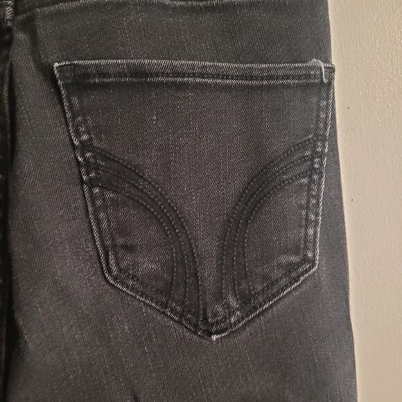 HOLLISTER Womens Ultra High Rise Super Skinny Jeans Black Sz 1L Long 30" Inseam - Picture 4 of 10